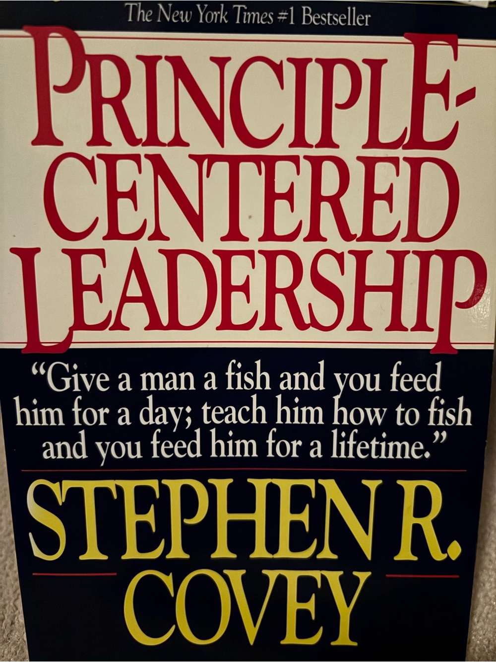 Principle-Centered Leadership by Stephen R. Covey - Bold Red & Navy Cover